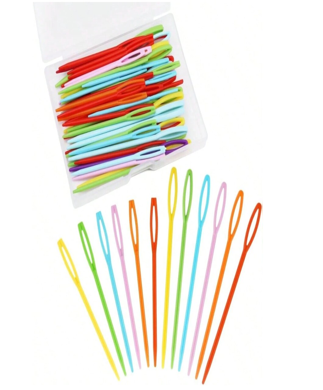 50-Piece Large Eye Plastic Yarn Needles – 3.5″ Sewing & Craft Needles for Yarn, Canvas, Embroidery & DIY Projects